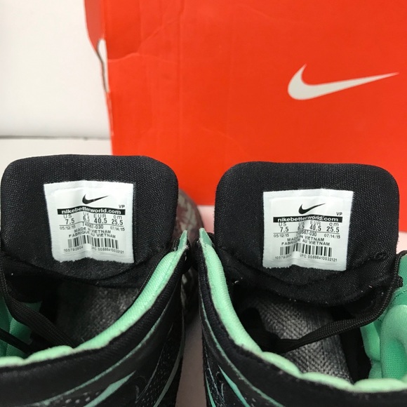 NIKE HYPERDUNK BLACK GREEN GLOW ANTHRACITE 7.5 - Picture 5 of 8